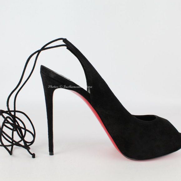 NEW Christian Louboutin Suede Peep-Toe Pumps - Picture 4 of 16